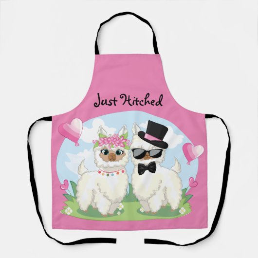 Adorables Llama Love Cute Llama Couple Pink Schort (Voorkant)