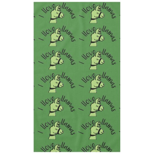 Adorables Llama Love I Llove Llamas Green Tafelkleed (Voorkant)