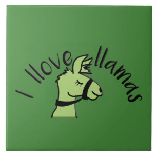 Adorables Llama Love I Llove Llamas Green Tegeltje