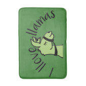 Adorables Llama Love I'Llamas Green Bath Mat (Voorkant Verticaal)