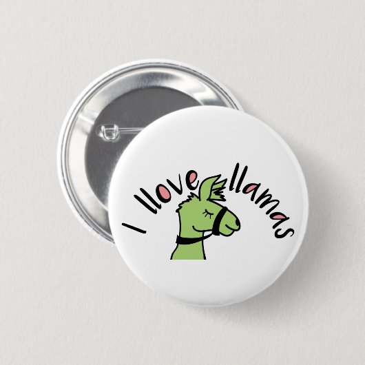 Adorables Llama Love I's Llamas Ronde Button 5,7 Cm (Voorkant /achterkant)