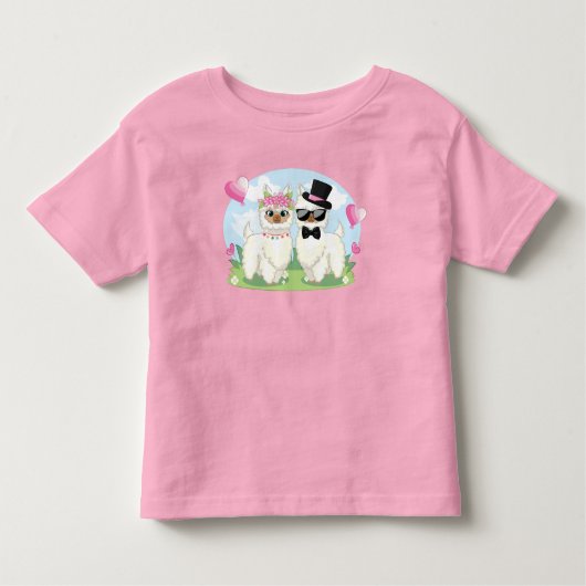 Adorables Llama Love Llama Couple T-Shirt (Voorkant)