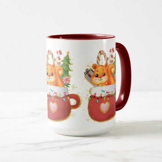 Adorables Mok kerstavond met grote eekhoorn (Voorkant rechts)