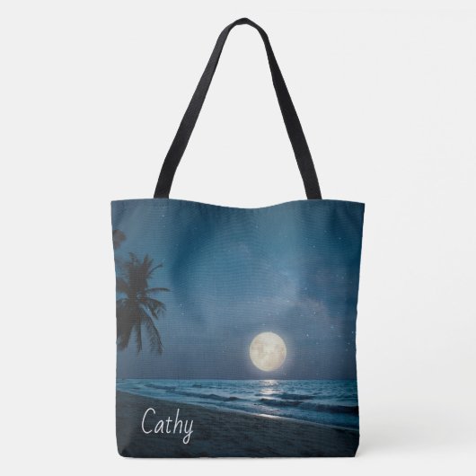 Adorables Moonlight Beach Custom Canvas tas (Achterkant)