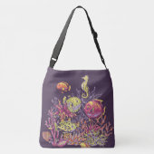 Adorables Ocean Creaters Paars Crossbody Tas (Achterkant)