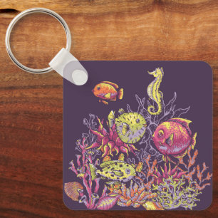 Adorables Ocean Creaters Paars Sleutelhanger