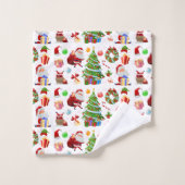 Adorables Santa- en kerstelementen Bad Handdoek (Wasdoekje)