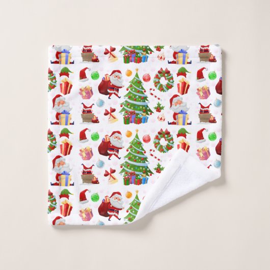 Adorables Santa- en kerstelementen Bad Handdoek (Wasdoekje)