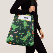 Adorables Schattige Cartoon met kerstmis Dinosaurs Crossbody Tas (Dichtbij)