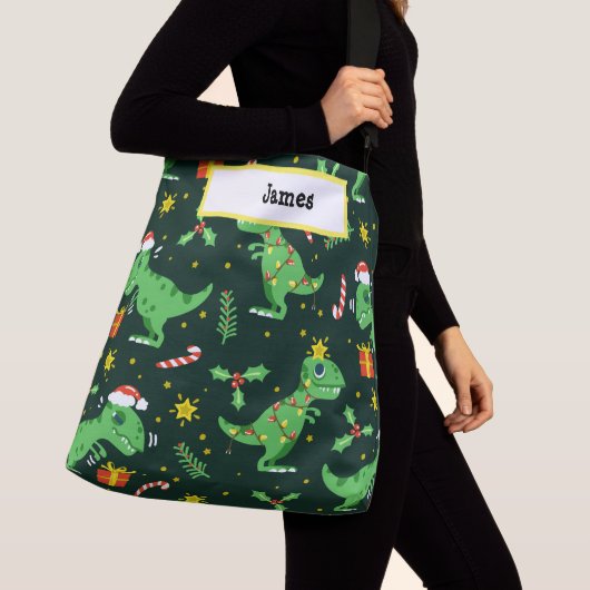 Adorables Schattige Cartoon met kerstmis Dinosaurs Crossbody Tas (Dichtbij)
