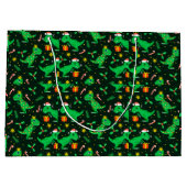 Adorables Schattige Cartoon met kerstmis Dinosaurs Groot Cadeauzakje (Achterkant)