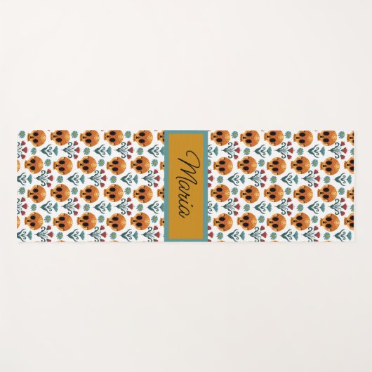 Adorables Skulls Day of the Dead Custom Yogamat (Voorkant (horizontaal))