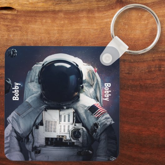 Adorables Spaceman Astronaut Custom Sleutelhanger (Achterkant)