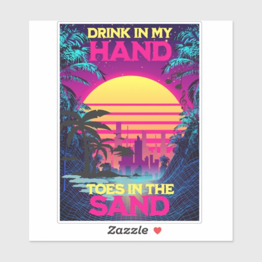 Adorables Synthwave/Vaporwave Retro 80s Sticker (Vel)