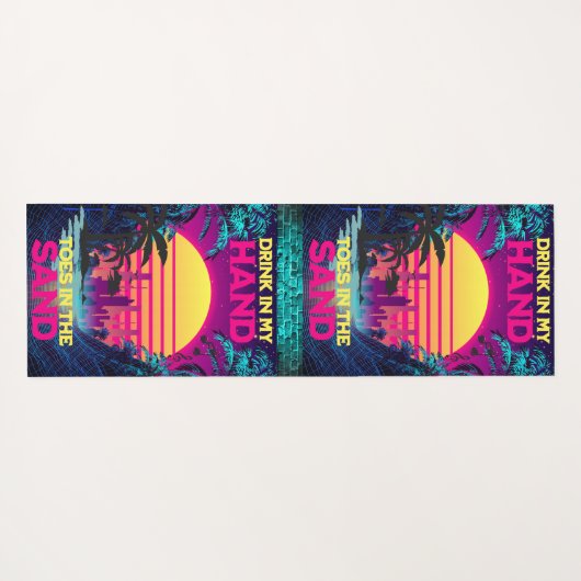 Adorables Synthwave/Vaporwave Retro 80s Yogamat (Achterkant (horizontaal))