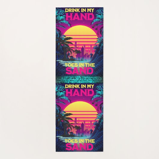 Adorables Synthwave/Vaporwave Retro 80s Yogamat (Achterkant)