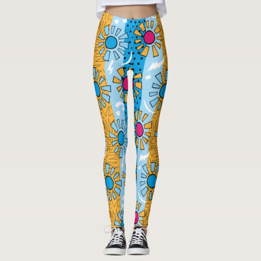 Adorables Synthwave/Vaporwave Style Yoga-Leggings Leggings (Voorkant)