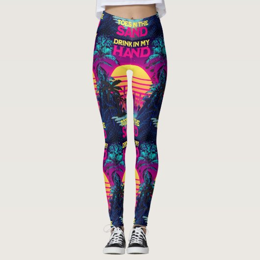 Adorables Synthwave/Vaporwave Style Yoga-Leggings Leggings (Voorkant)