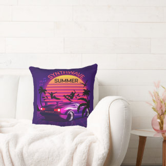 Adorables Synthwave Vaporwave Tropical Throw Kussen