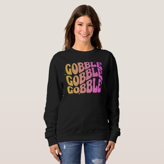 Adorables Thanksgiving Gobble Gobble Gobble Trui (Voorkant volledig)