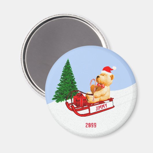 AdorableTeddy-Beer op Geleid met Cadeau Magneet (Voorkant / Achterkant)