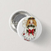 **ADORABLY EN SWEET CHRISTMAS ANGEL** FUN BUTTON (Voorkant /achterkant)