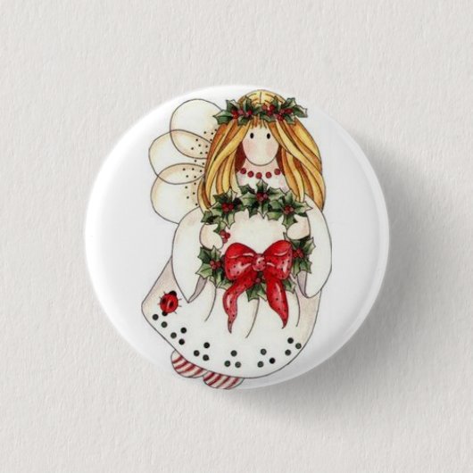 **ADORABLY EN SWEET CHRISTMAS ANGEL** FUN BUTTON (Voorkant)