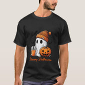 Adorably Spooky Style: Schattige Funny Ghost Hallo T-shirt (Voorkant)