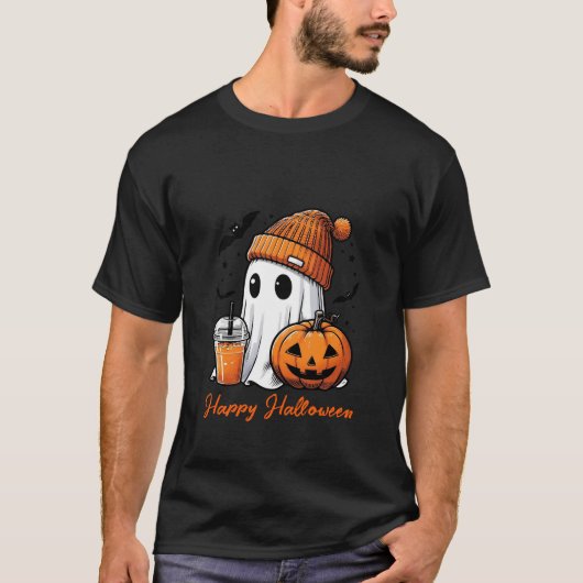 Adorably Spooky Style: Schattige Funny Ghost Hallo T-shirt (Voorkant)