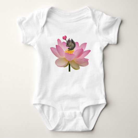 Adorably Sweet Baby Hipster Squirrel Baby Jersey B Romper (Voorkant)