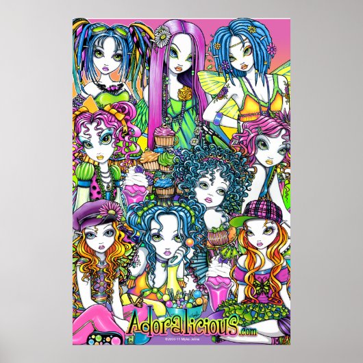 Adoralicious Rainbow Fairy Friends Poster (Voorkant)