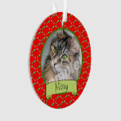 Adoranle Kitty Cat Foto en naam Ornament (voorkant)