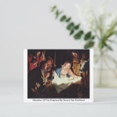 Adoratie van de herder door Gerard van Honthorst Briefkaart (Staand voorkant)