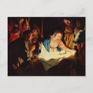 Adoratie van de herders - Honthorst Briefkaart