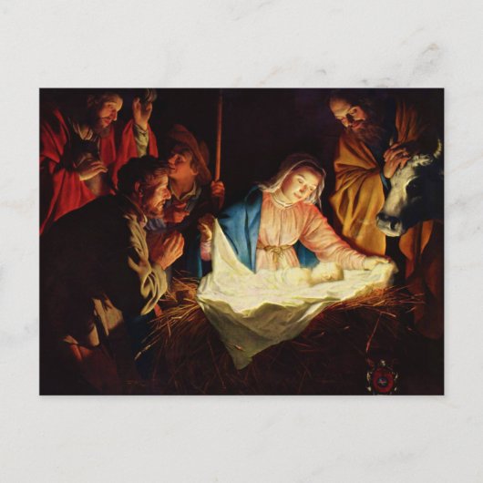 Adoratie van de herders - Honthorst Briefkaart (Voorkant)