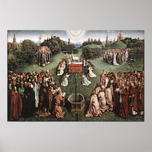 Adoratie van de Lamb Jan van Eyck 1429 Poster