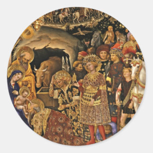 Adoratie van de Magi Adorazione dei Magi Ronde Sticker