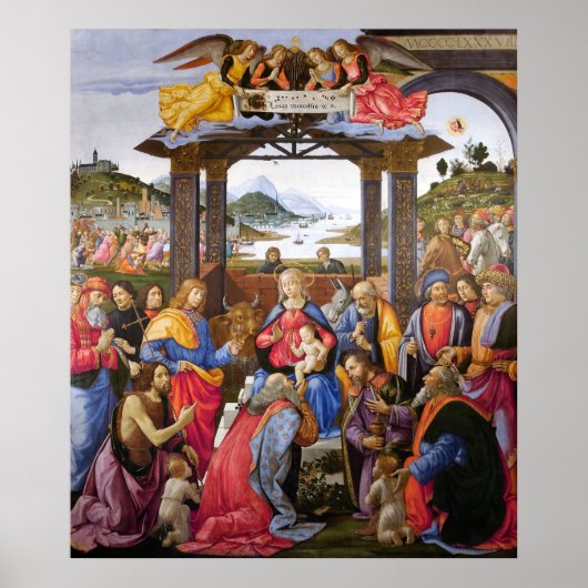 Adoratie van de Magi - Domenico Ghirlandaio Poster (Voorkant)