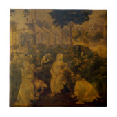 Adoratie van de Magi door Leonardo da Vinci Tegeltje (Voorkant)