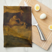 Adoratie van de Magi door Leonardo da Vinci Theedoek (Quarter Fold)