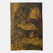 Adoratie van de Magi door Leonardo da Vinci Theedoek (Verticaal)