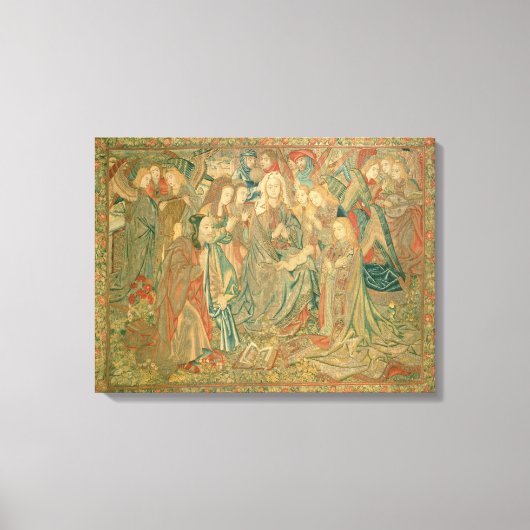 Adoratie van het Christuskind (Bosbouw) Canvas Afdruk (Voorkant)