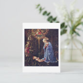 Adoratie van het kind en St. Bernard Briefkaart (Staand voorkant)