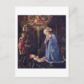 Adoratie van het kind en St. Bernard Briefkaart (Voorkant)