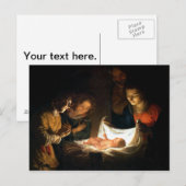Adoratie van het kind Jezus - Honthorst Briefkaart (Voorkant / Achterkant)