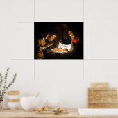 Adoratie van het kind Jezus - Honthorst Poster (Keuken)