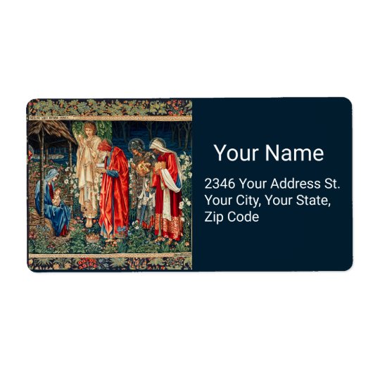 ADORATIE VAN MAGI Morris, Burne-Jones Label (Voorkant)
