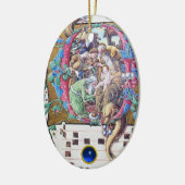 ADORATIE VAN MAGI,NATIVITEITMONOGRAM MET DOLFINE C KERAMISCH ORNAMENT (Links)