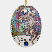 ADORATIE VAN MAGI,NATIVITEITMONOGRAM MET DOLFINE C KERAMISCH ORNAMENT (Voorkant)