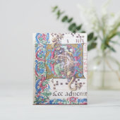 ADORATIE VAN MAGI , NATIVITEITSMONOGRAM MET DOLFIN BRIEFKAART (Staand voorkant)